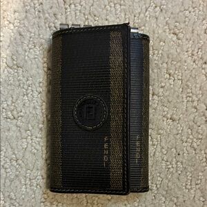 Fendi Black and Brown Striped Key Holder👝